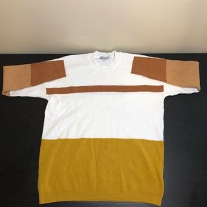Polagram sweater, Women’s size Medium white, yellow and brown.